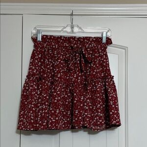 SHEIN Red Floral Mini Skirt